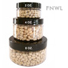 2 oz. Clear Flat PET Jars with Black Caps